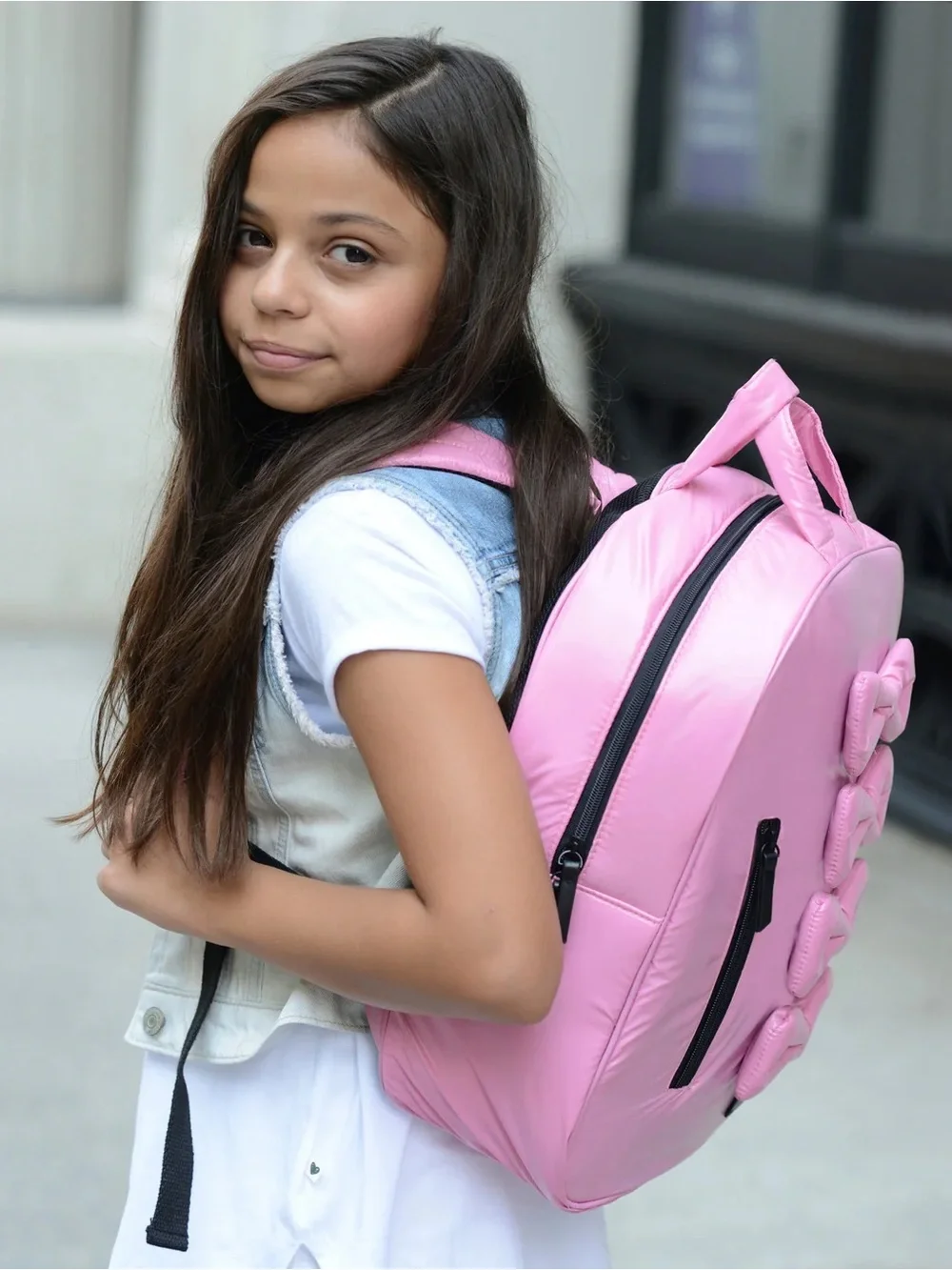 7am Enfant Midi Bows Backpack in Blush. New with tags.